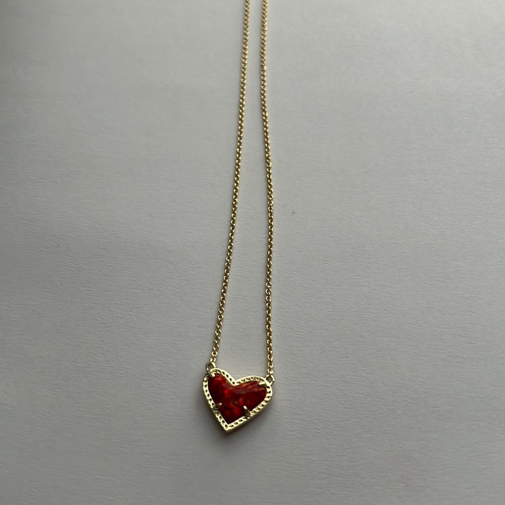 Kendra Scott Red Opal heart Necklace